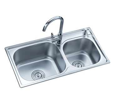 Chậu rửa bát 2 hố lệch Inox 301 RL-7843-L ✓Đẹp