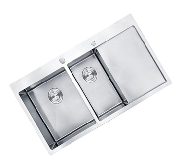 Chậu rửa 2 hố có bàn chờ Inox 301 RL01-10045 ✓Đẹp