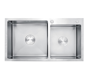 Chậu rửa 2 hố lệch Inox 304 RL04-7843-L 【Tốp #1 Bán Chạy】