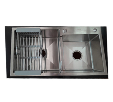 Chậu rửa 2 hố lệch Inox 304 mới RL04-8245-LC ✓Đẹp