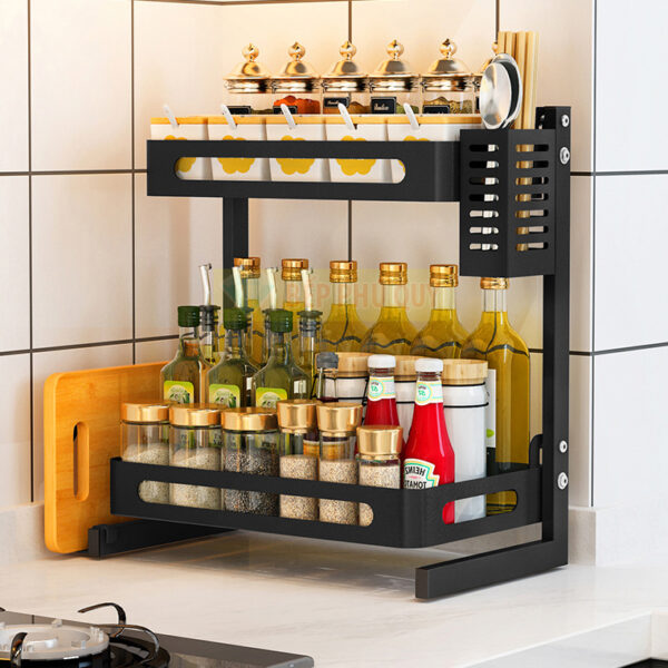 (Free Ship) Kệ đựng gia vị - Kệ để gia vị - giá để gia vị 2 tầng chữ H 【Big Sale】