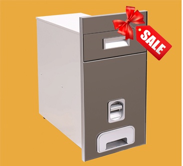 Thùng gạo mặt kính trắng âm tủ Luxury TG01.300 ☆☆☆